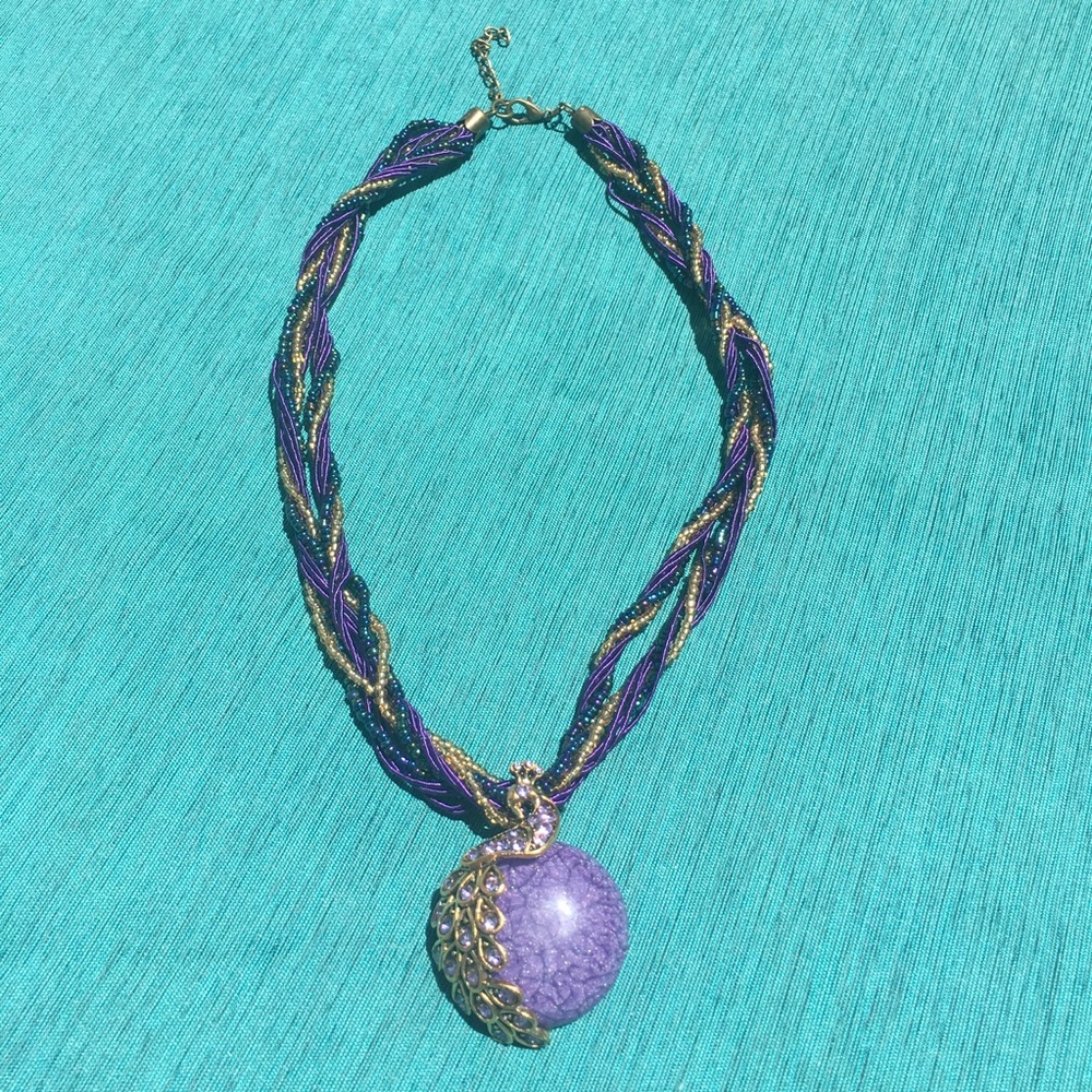 (T1) Peacock Necklace - Picture 3 of 5